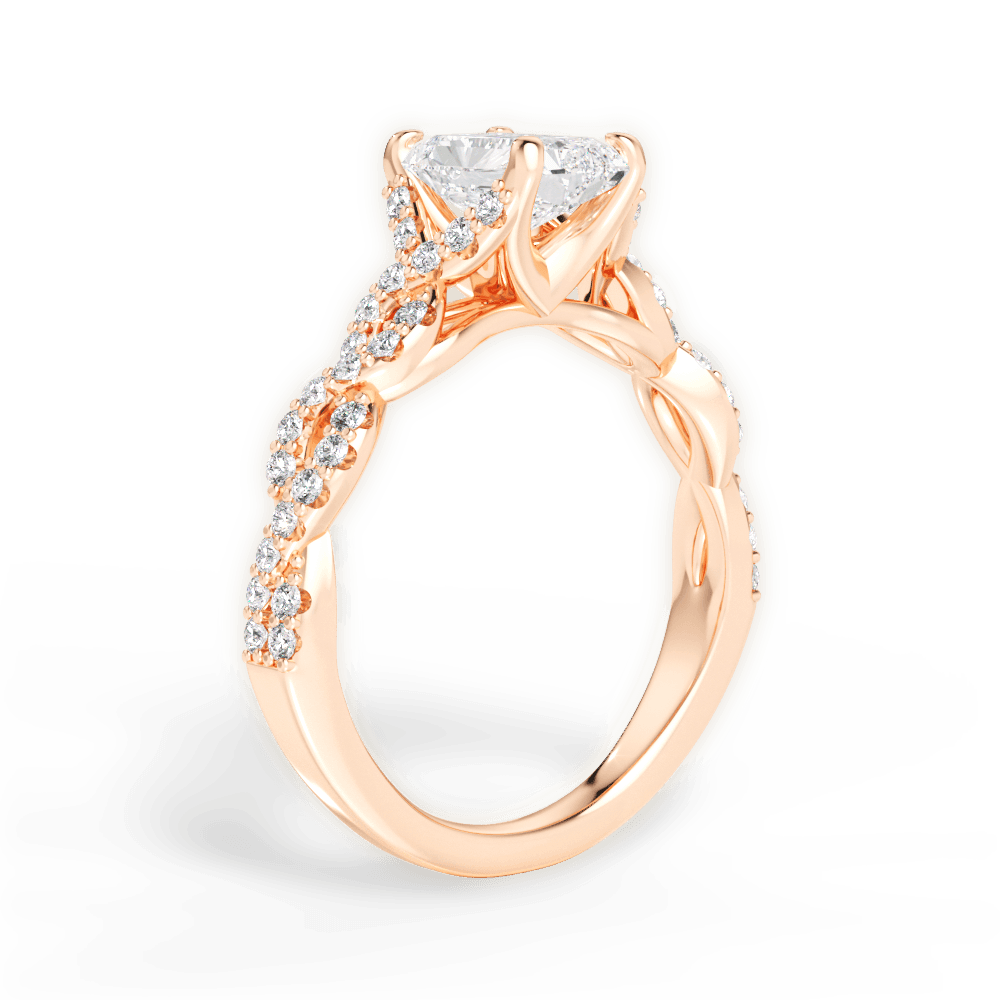 14kt Rose Gold/18kt Rose Gold/radiant/front