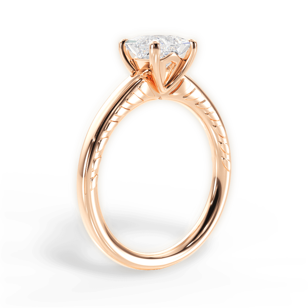 14kt Rose Gold/18kt Rose Gold/princess/front