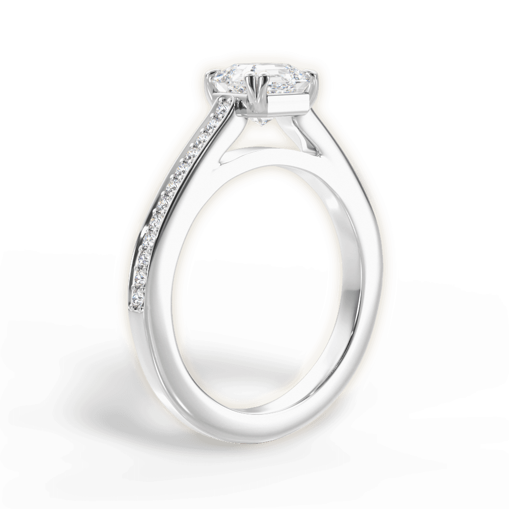 14kt White Gold/18kt White Gold/Platinum/asscher/front