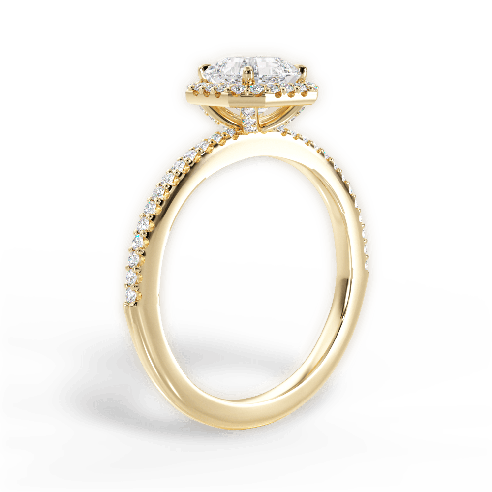 14kt Yellow Gold/18kt Yellow Gold/asscher/front