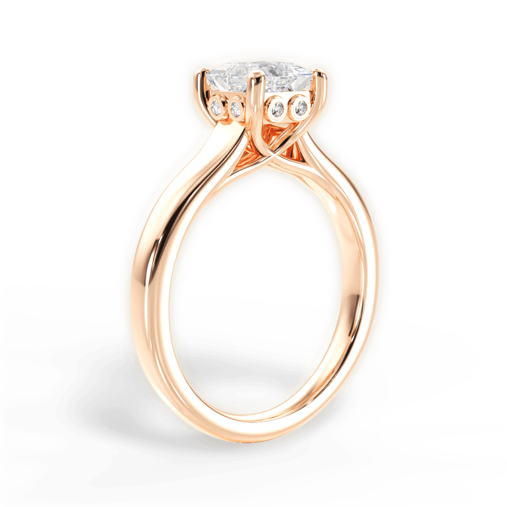 14kt Rose Gold/18kt Rose Gold/princess/front