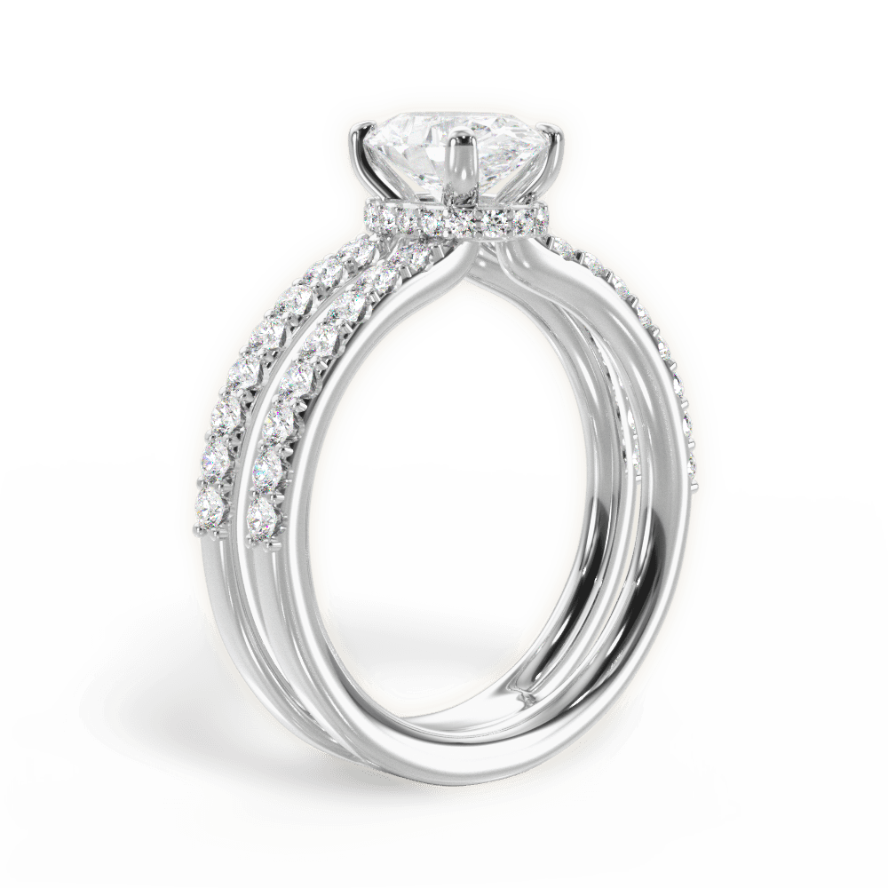 14kt White Gold/18kt White Gold/Platinum/oval/front