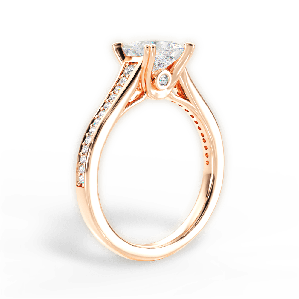 14kt Rose Gold/18kt Rose Gold/princess/front