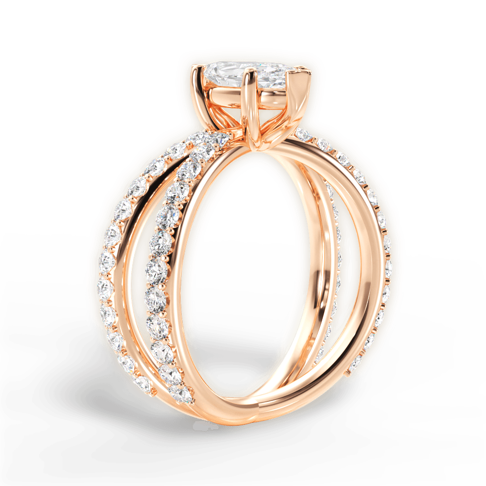 14kt Rose Gold/18kt Rose Gold/marquise/front