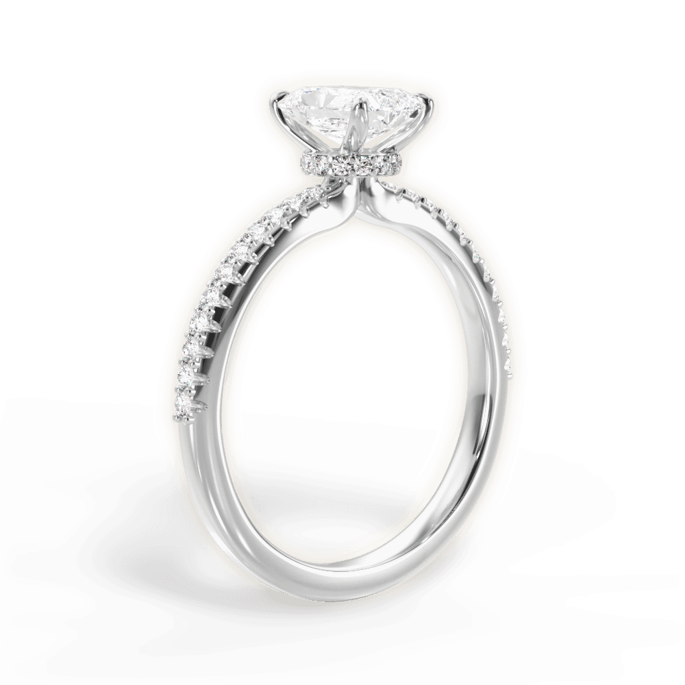 14kt White Gold/18kt White Gold/Platinum/radiant/front