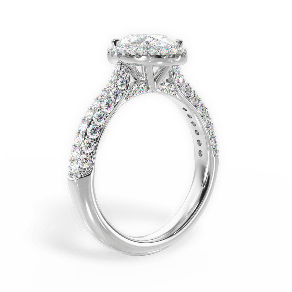 14kt White Gold/18kt White Gold/Platinum/oval/front