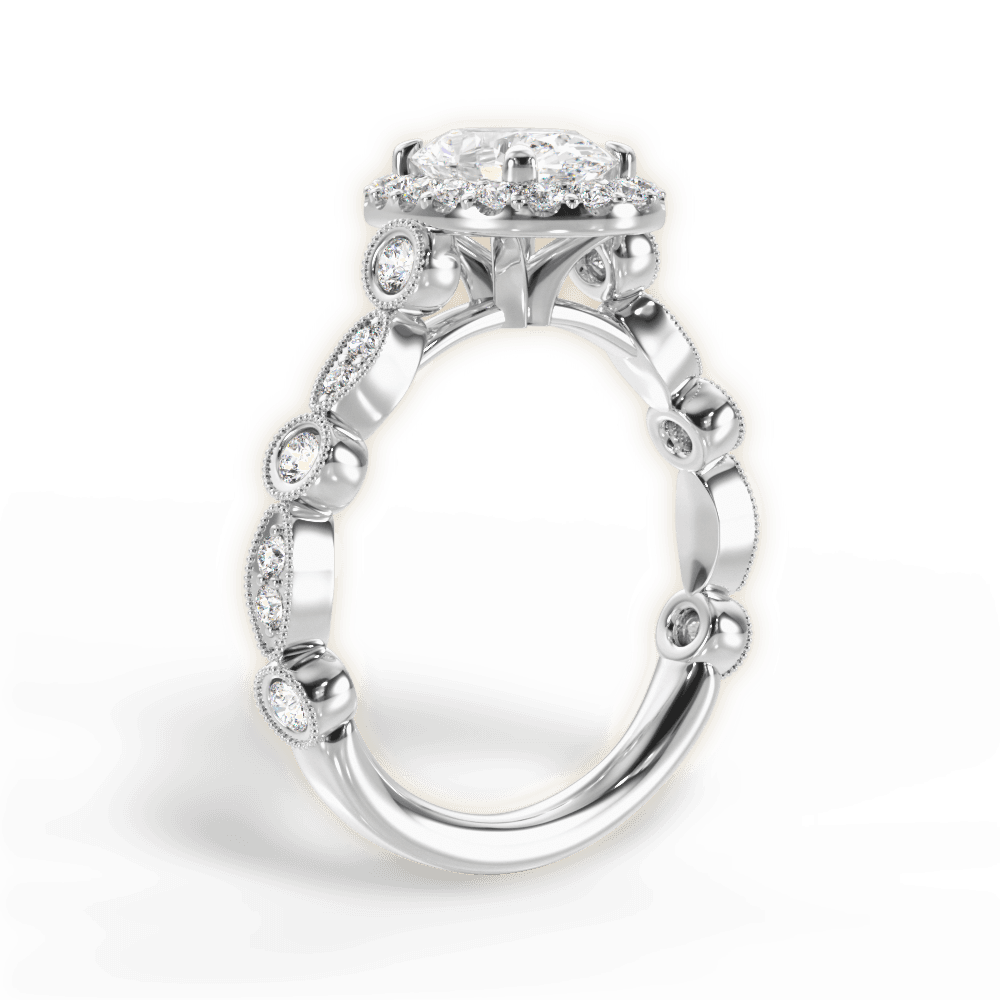 14kt White Gold/18kt White Gold/Platinum/oval/front