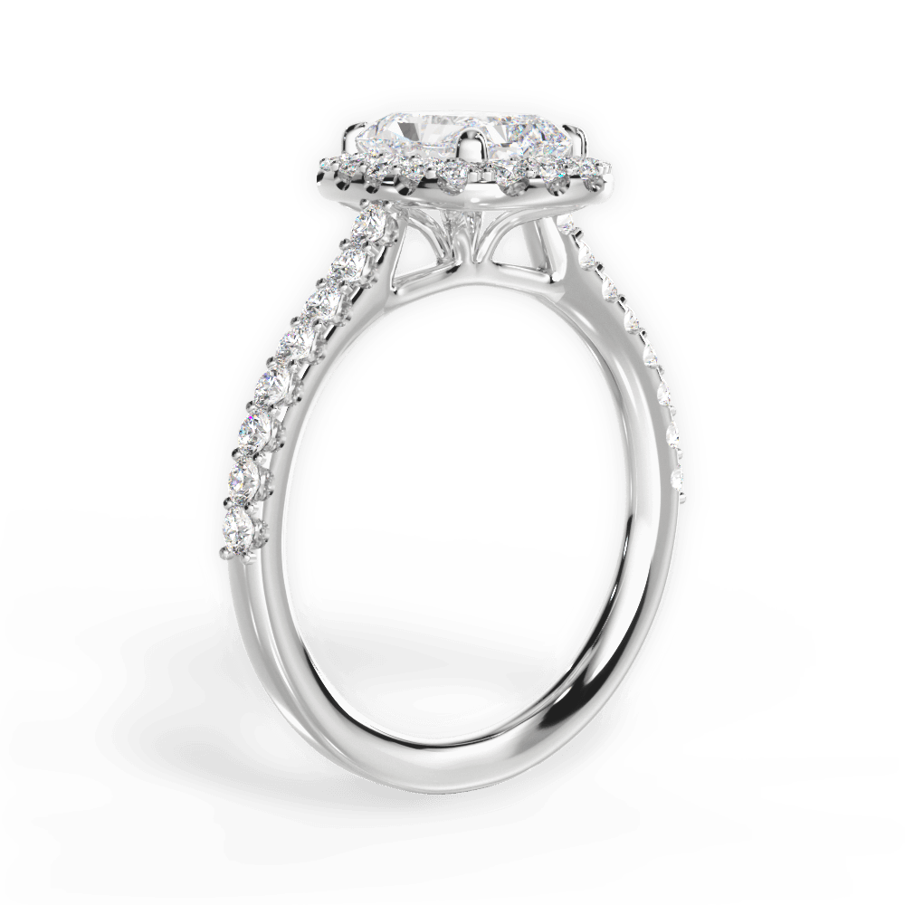 14kt White Gold/18kt White Gold/Platinum/radiant/front