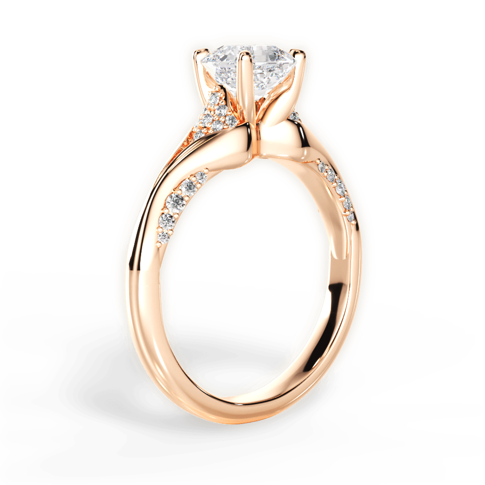 14kt Rose Gold/18kt Rose Gold/asscher/front