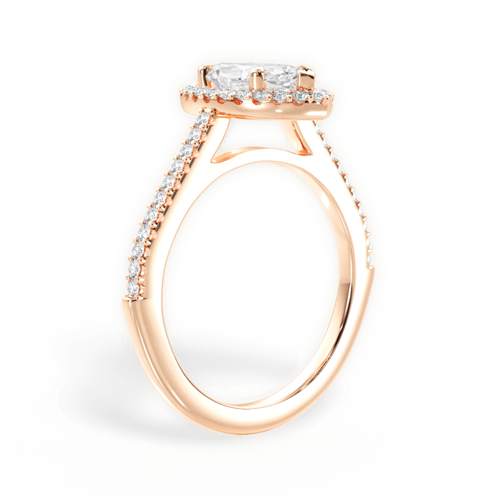 14kt Rose Gold/18kt Rose Gold/marquise/front
