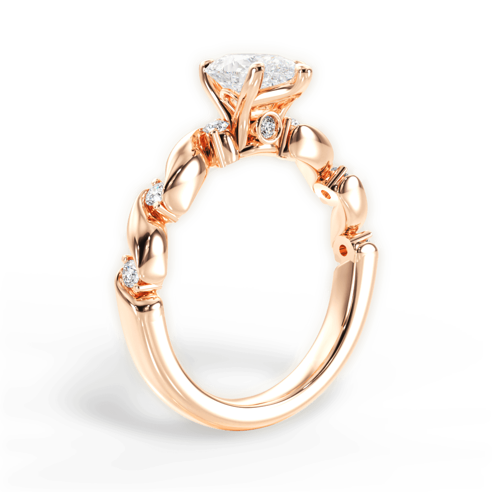 14kt Rose Gold/18kt Rose Gold/pear/front