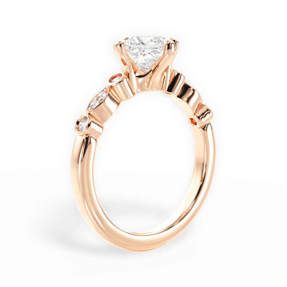 14kt Rose Gold/18kt Rose Gold/princess/front