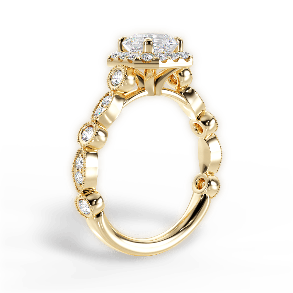 14kt Yellow Gold/18kt Yellow Gold/asscher/front