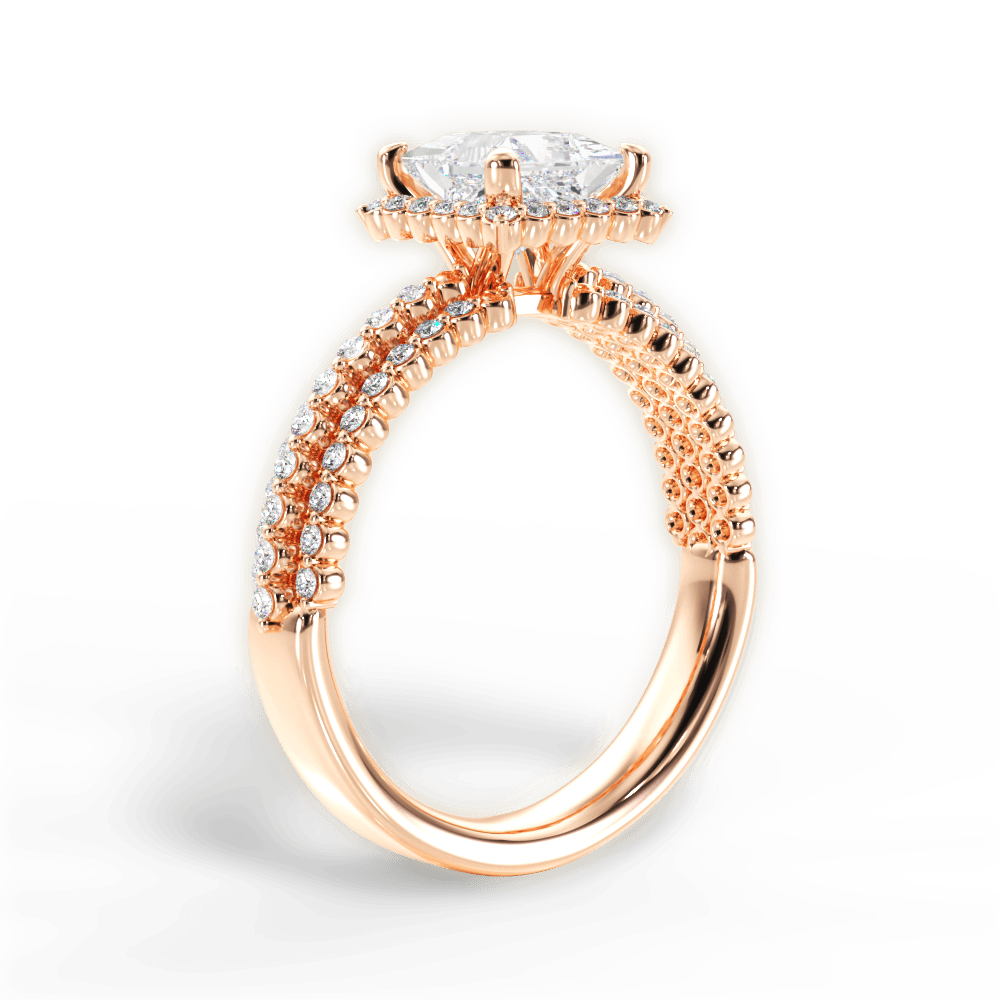 14kt Rose Gold/18kt Rose Gold/princess/front