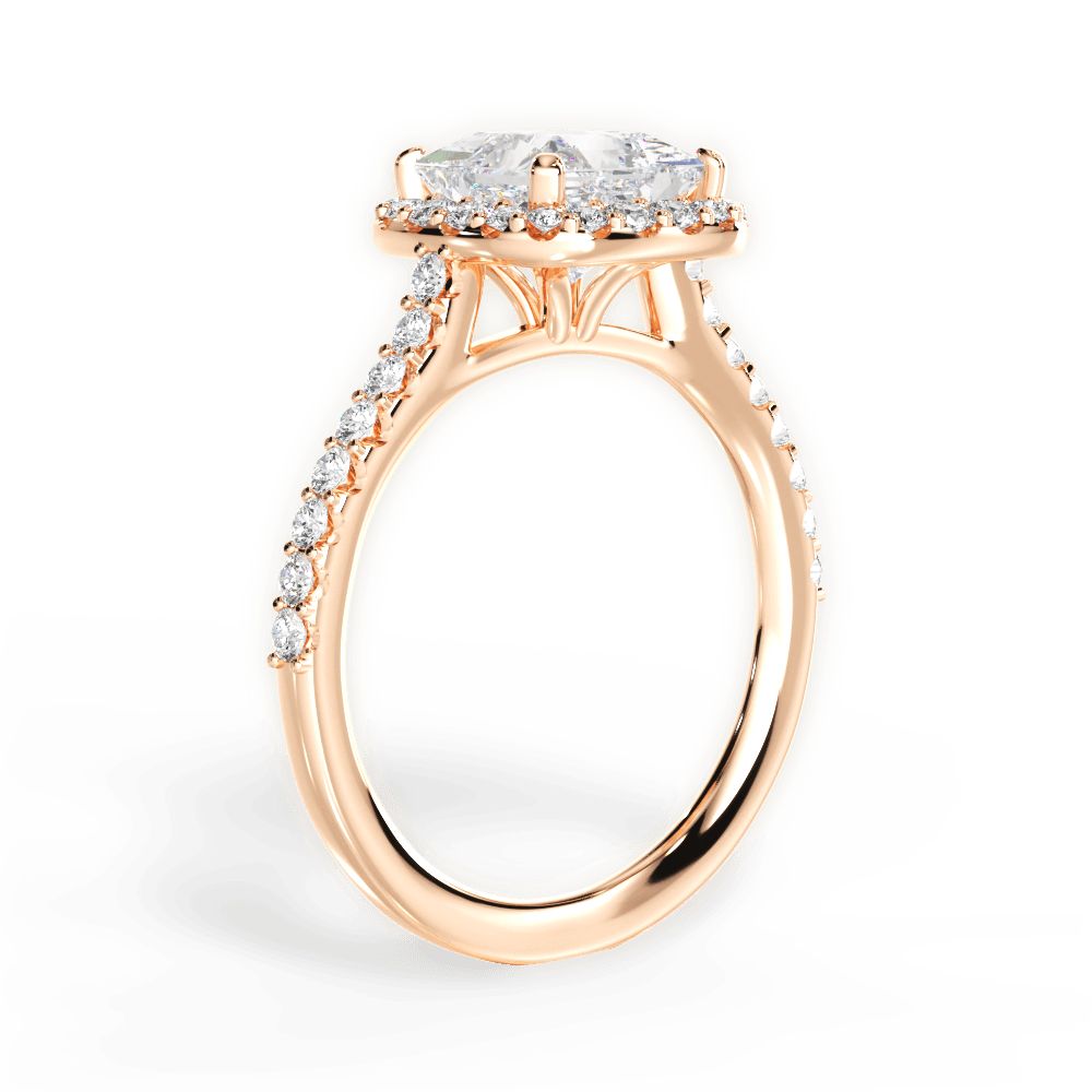 14kt Rose Gold/18kt Rose Gold/princess/front