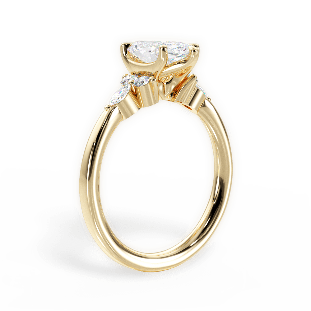 14kt Yellow Gold/18kt Yellow Gold/marquise/front