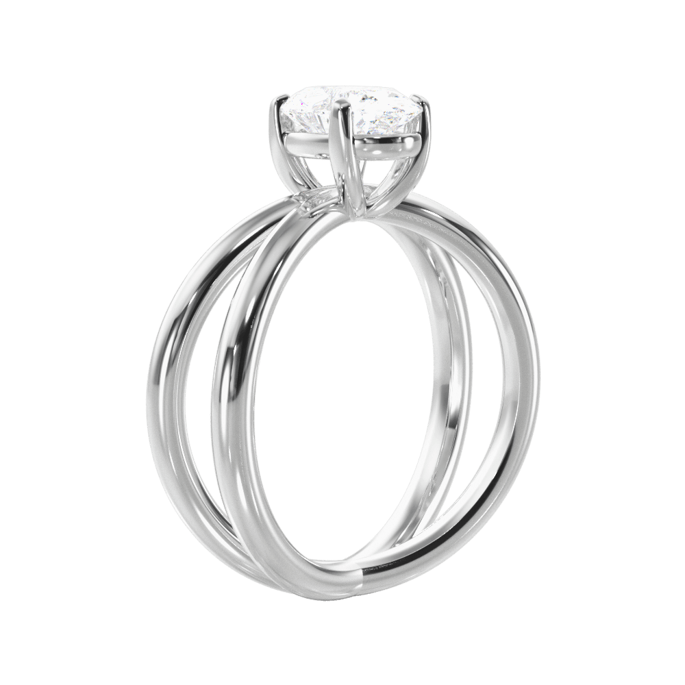 14kt White Gold/18kt White Gold/Platinum/oval/front