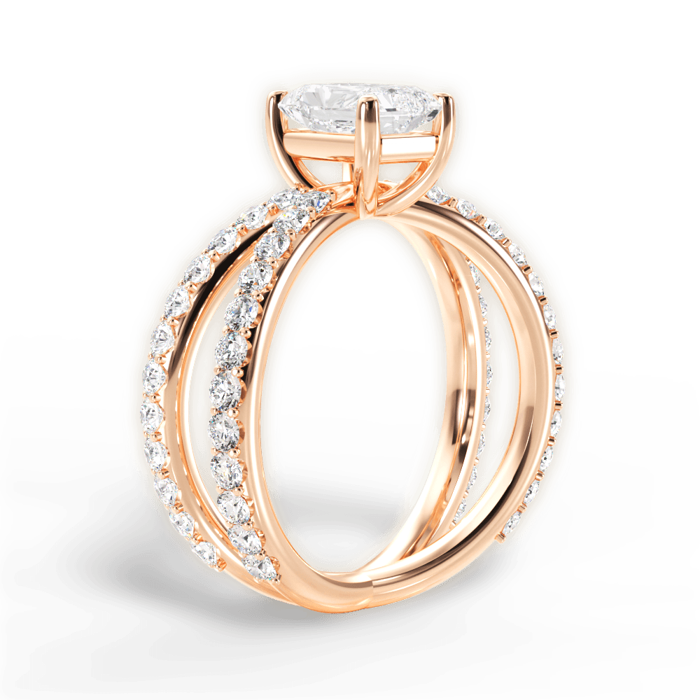 14kt Rose Gold/18kt Rose Gold/radiant/front