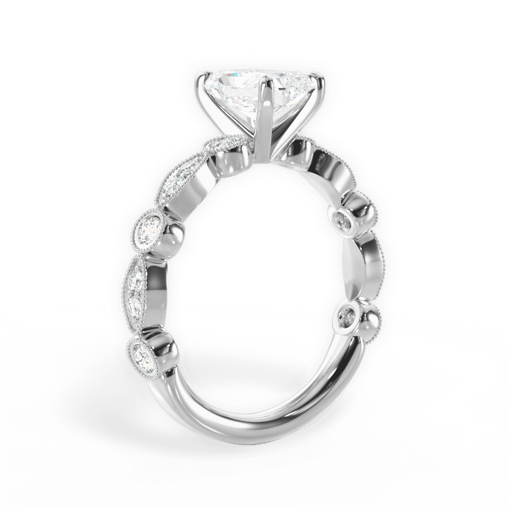 14kt White Gold/18kt White Gold/Platinum/radiant/front