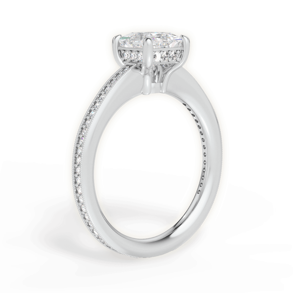14kt White Gold/18kt White Gold/Platinum/princess/front