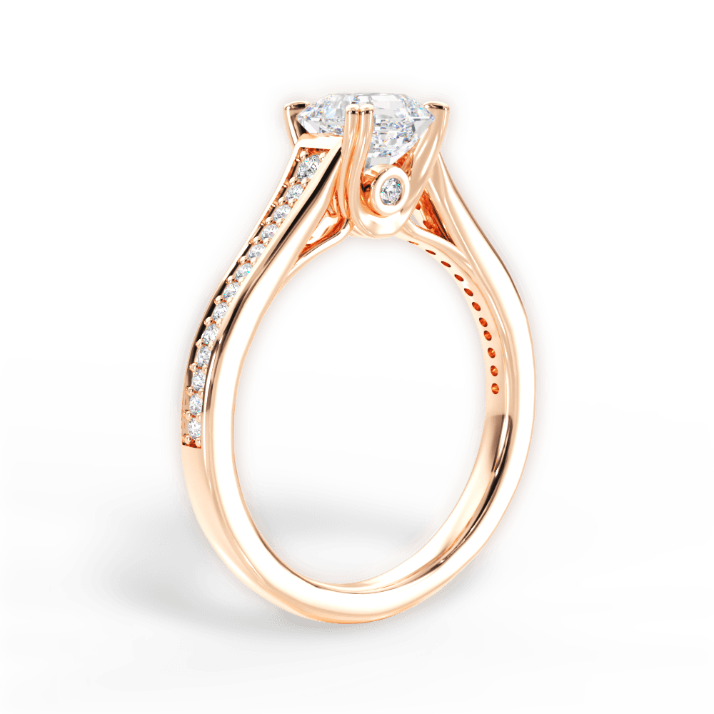 14kt Rose Gold/18kt Rose Gold/asscher/front