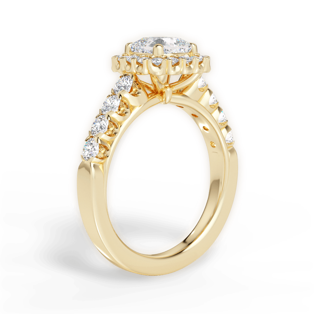 14kt Yellow Gold/18kt Yellow Gold/cushion/front