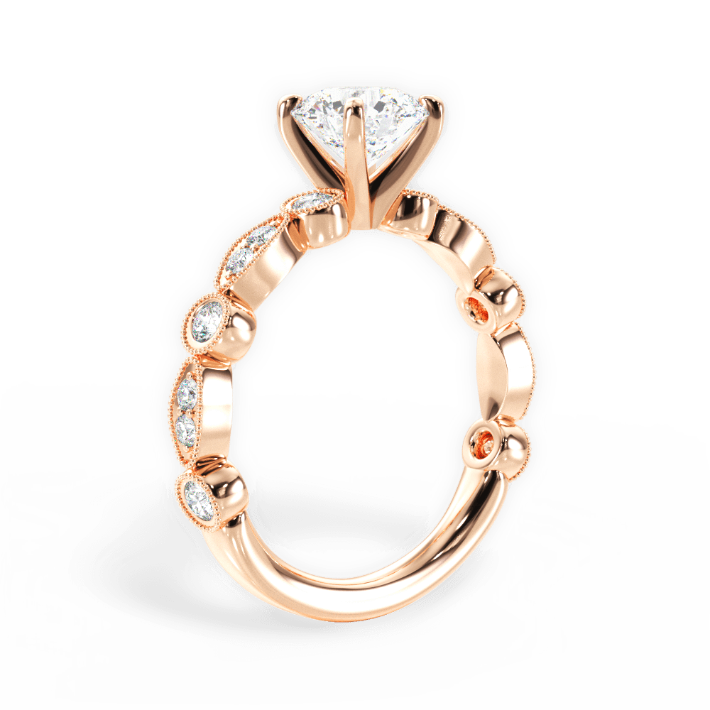 14kt Rose Gold/18kt Rose Gold/round/front