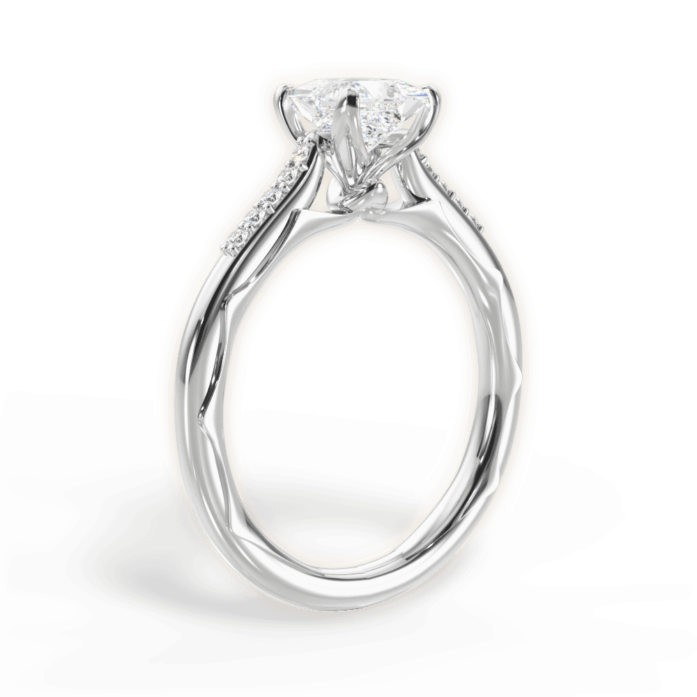 14kt White Gold/18kt White Gold/Platinum/princess/front