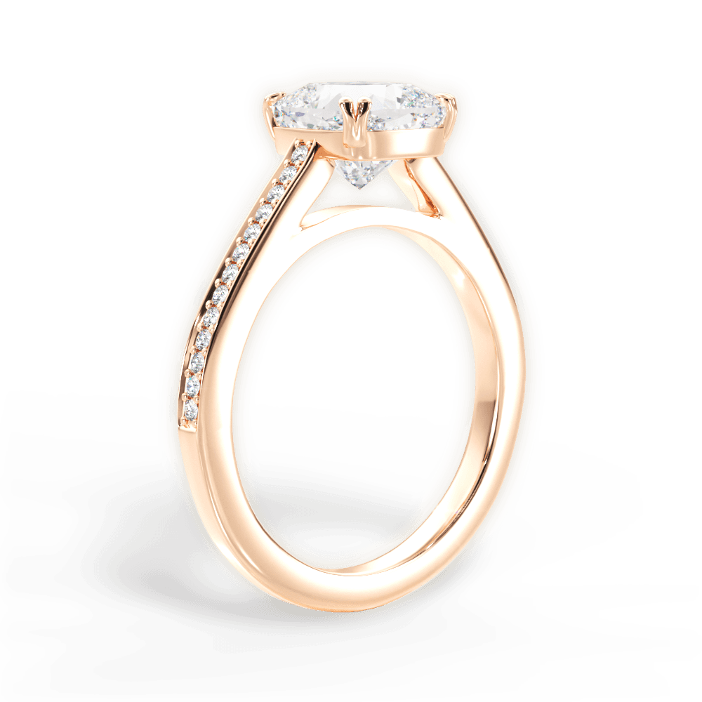 14kt Rose Gold/18kt Rose Gold/cushion/front