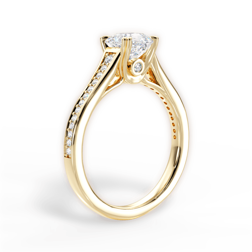 14kt Yellow Gold/18kt Yellow Gold/asscher/front