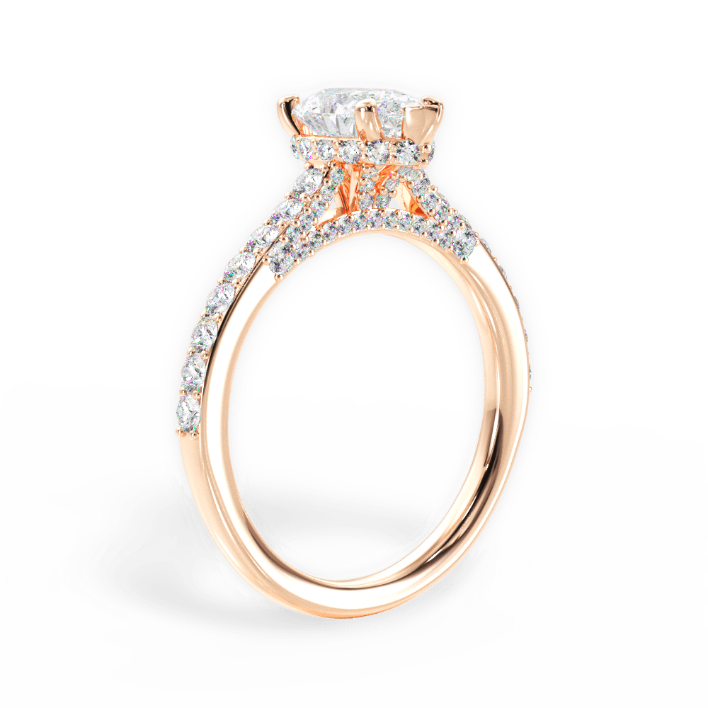 14kt Rose Gold/18kt Rose Gold/pear/front