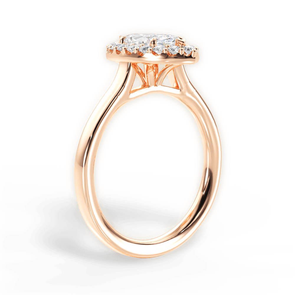 14kt Rose Gold/18kt Rose Gold/marquise/front