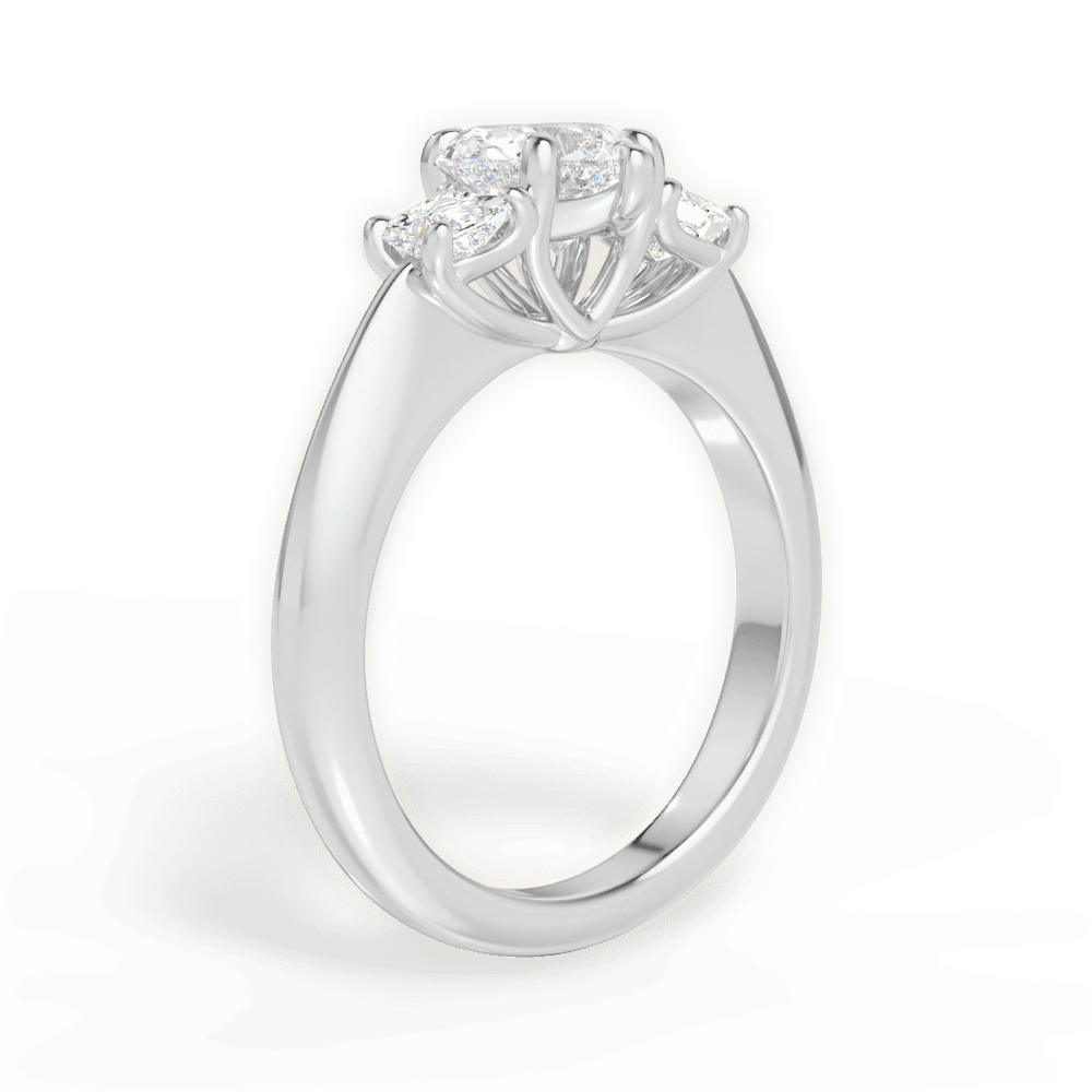 14kt White Gold/18kt White Gold/Platinum/heart/front
