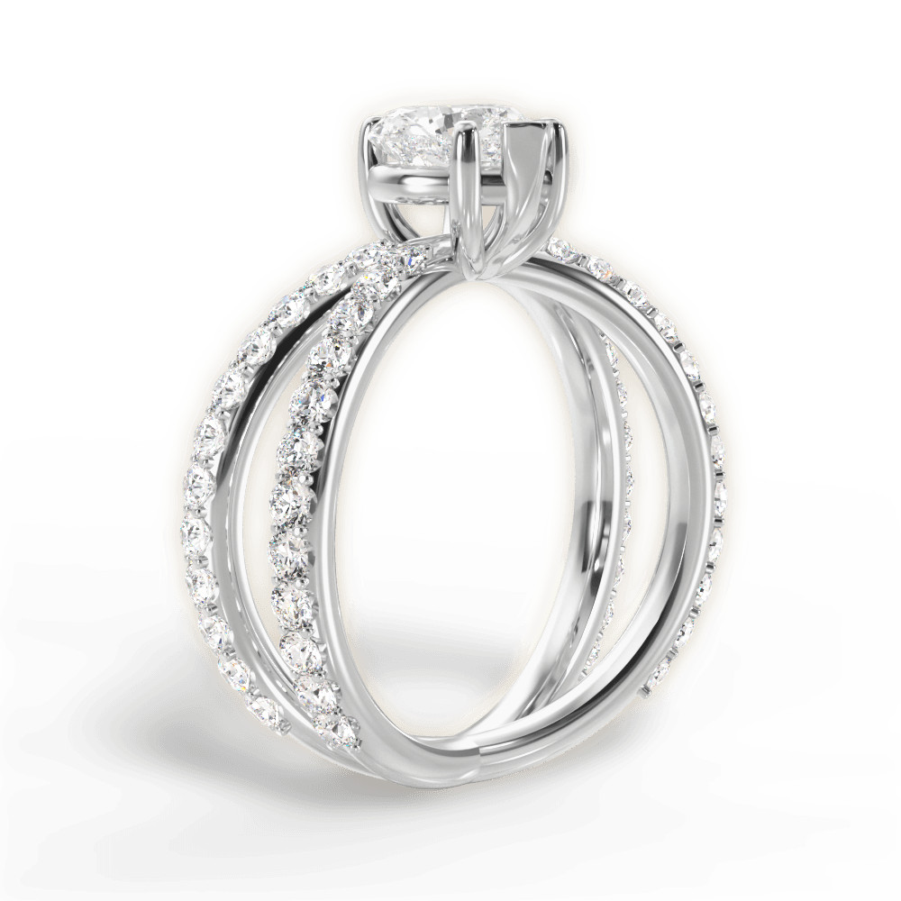 14kt White Gold/18kt White Gold/Platinum/heart/front