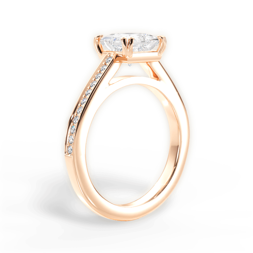 14kt Rose Gold/18kt Rose Gold/princess/front