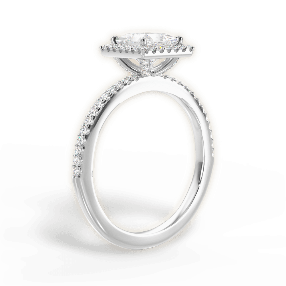 14kt White Gold/18kt White Gold/Platinum/princess/front