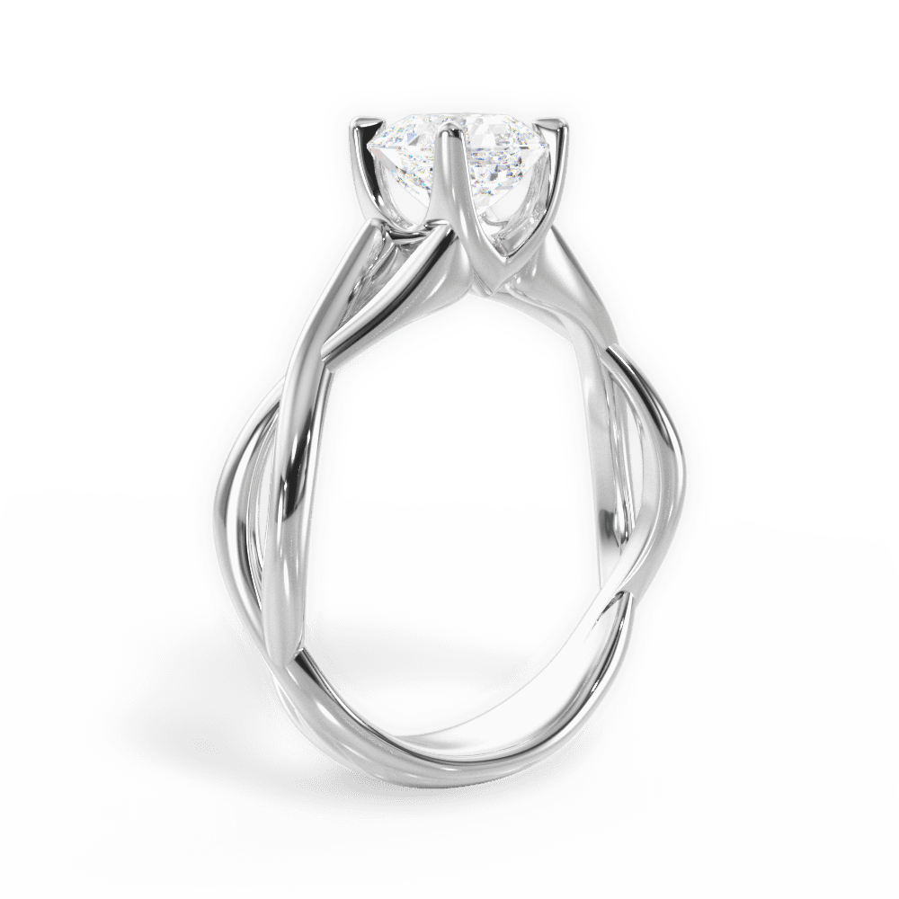 14kt White Gold/18kt White Gold/Platinum/asscher/front