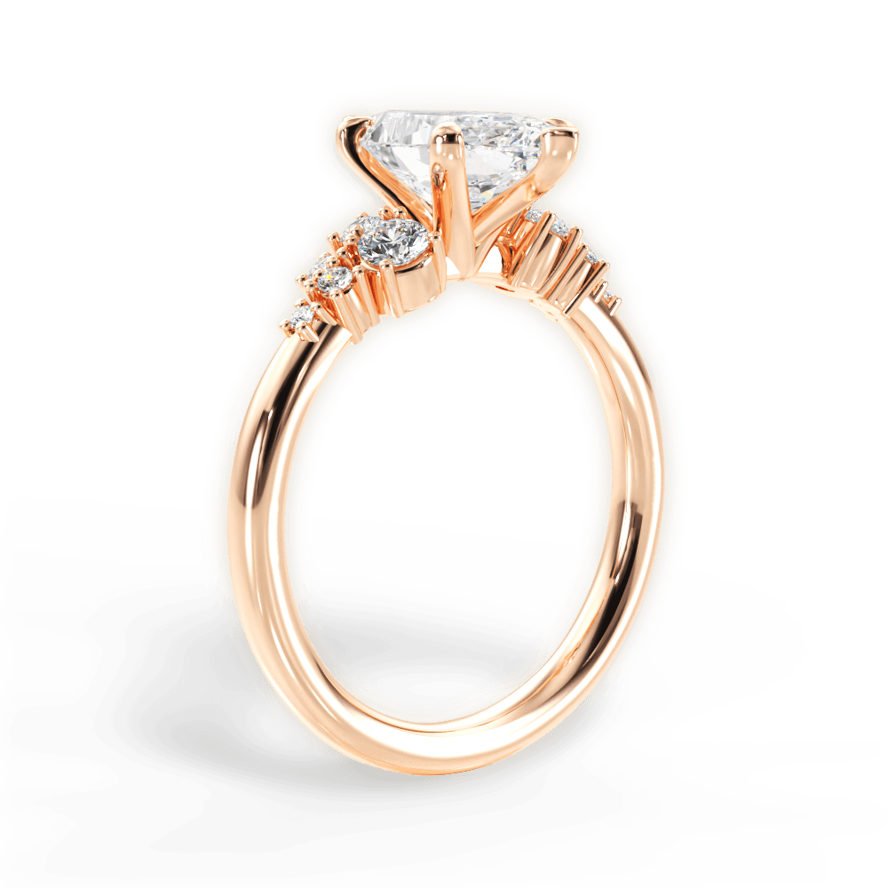 14kt Rose Gold/18kt Rose Gold/marquise/front