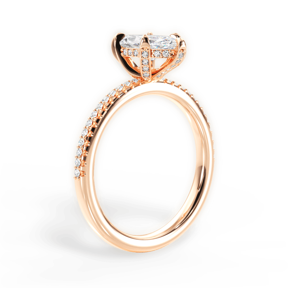 14kt Rose Gold/18kt Rose Gold/marquise/front