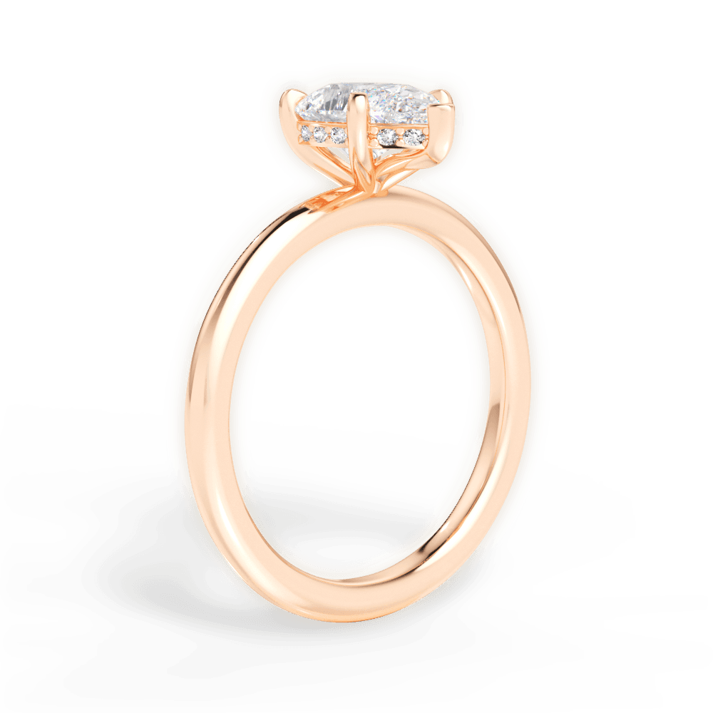 14kt Rose Gold/18kt Rose Gold/pear/front