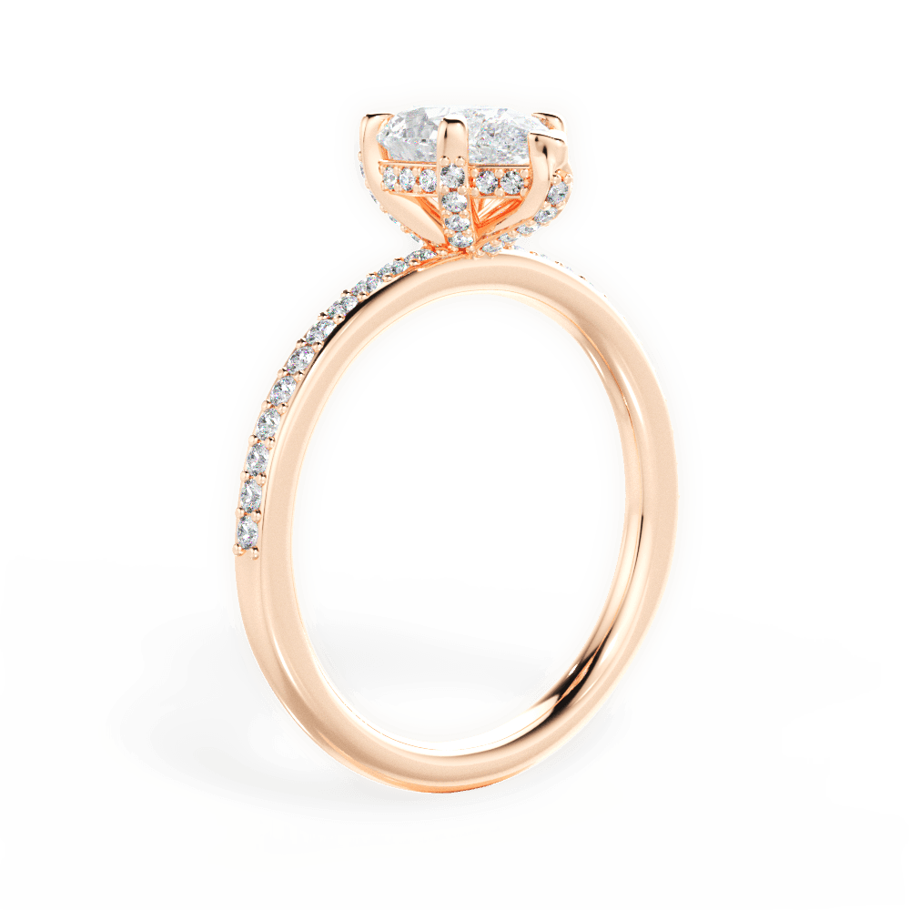 14kt Rose Gold/18kt Rose Gold/pear/front