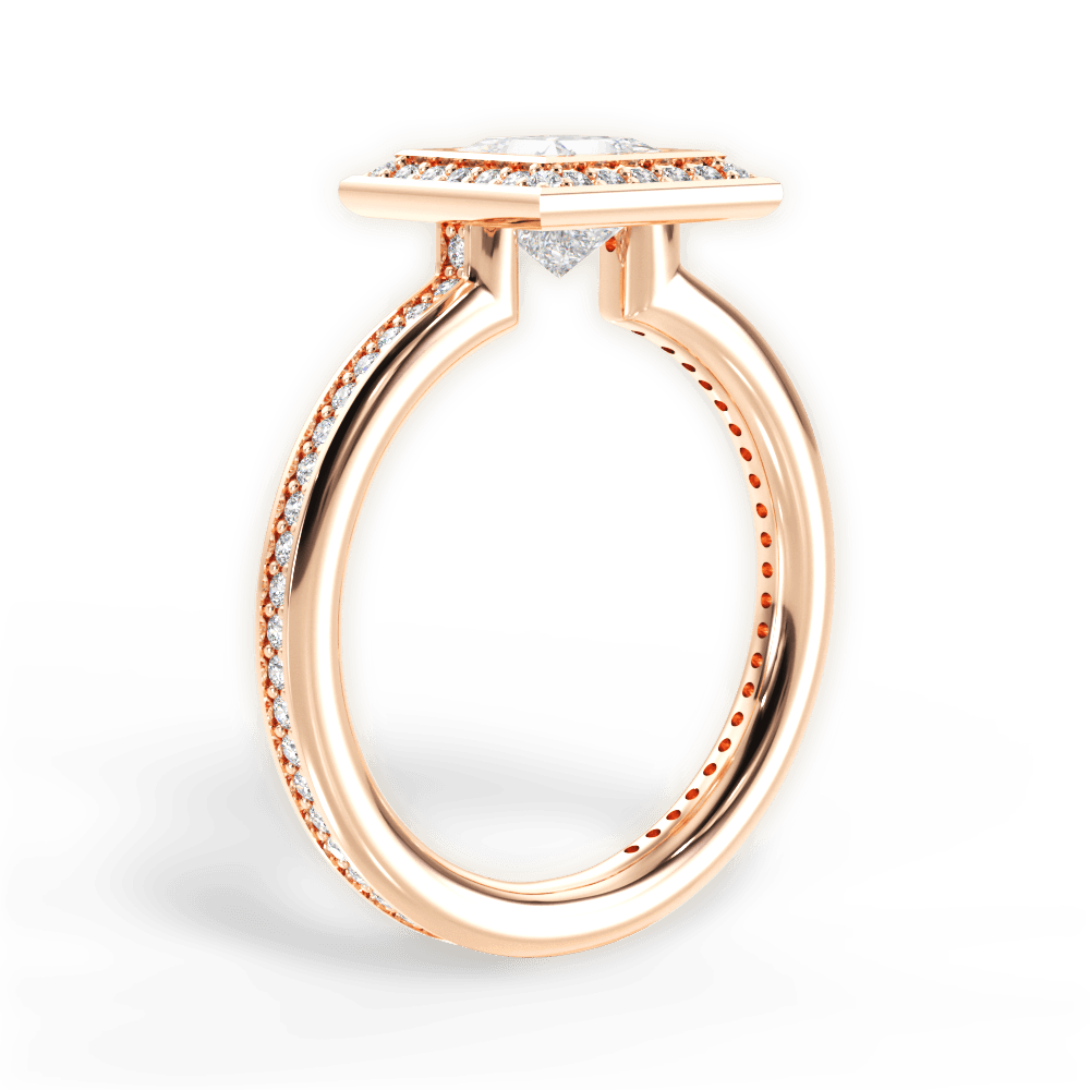 14kt Rose Gold/18kt Rose Gold/princess/front