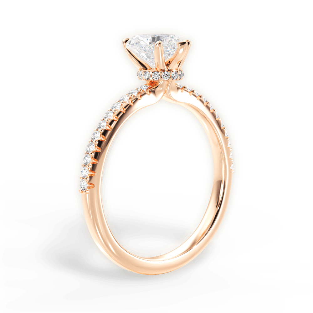 14kt Rose Gold/18kt Rose Gold/heart/front