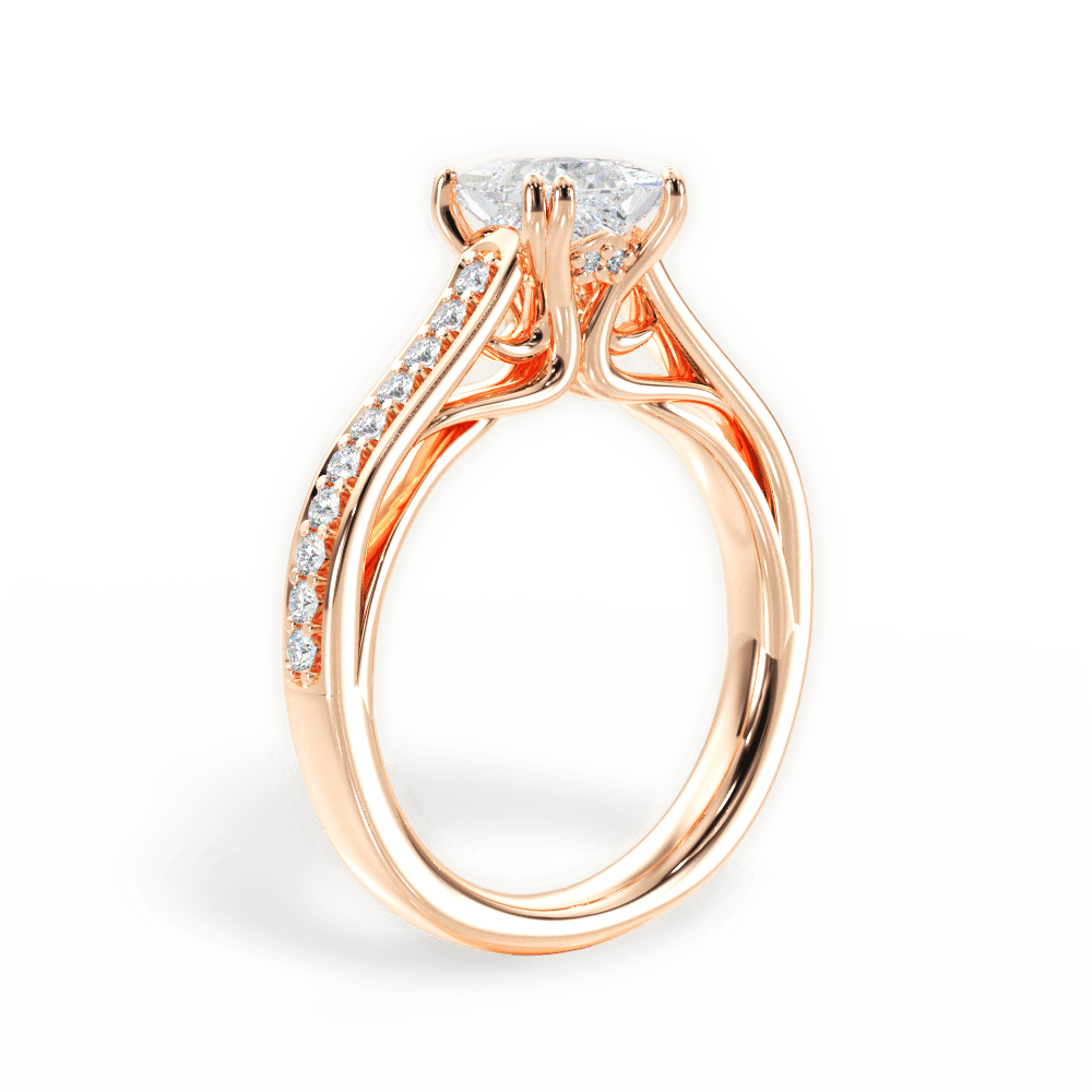 14kt Rose Gold/18kt Rose Gold/princess/front