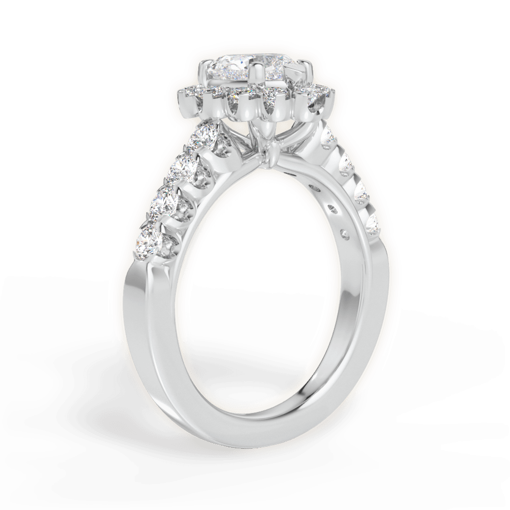 14kt White Gold/18kt White Gold/Platinum/heart/front