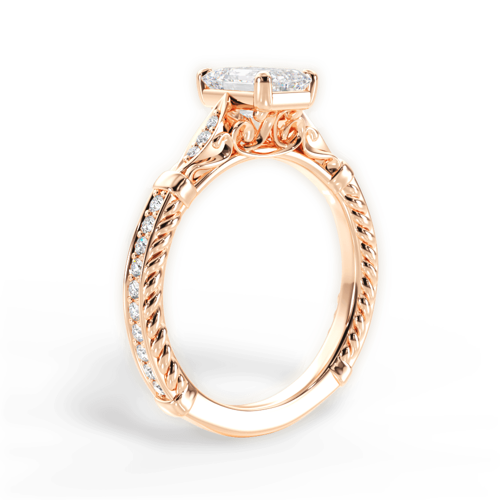 14kt Rose Gold/18kt Rose Gold/emerald/front