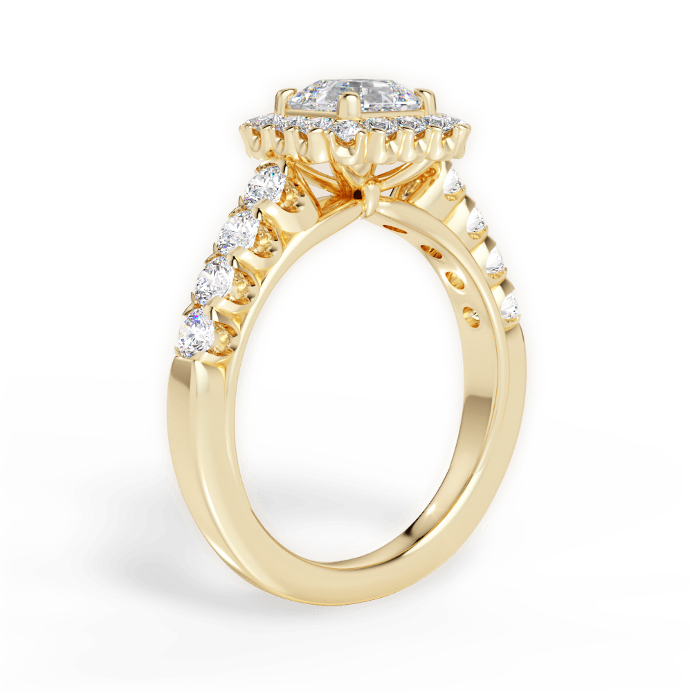 14kt Yellow Gold/18kt Yellow Gold/asscher/front