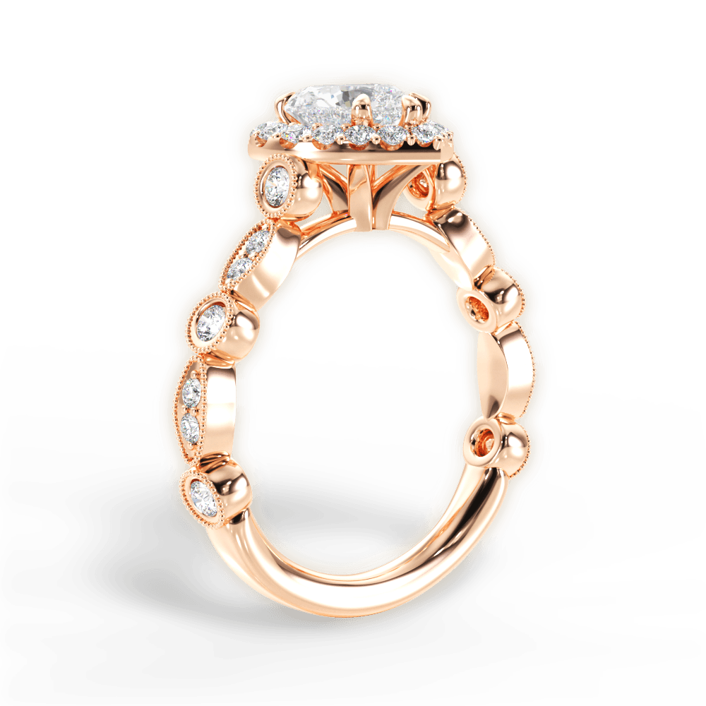 14kt Rose Gold/18kt Rose Gold/heart/front