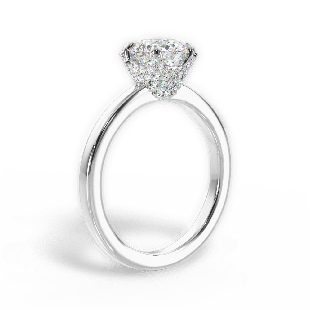 14kt White Gold/18kt White Gold/Platinum/round/front