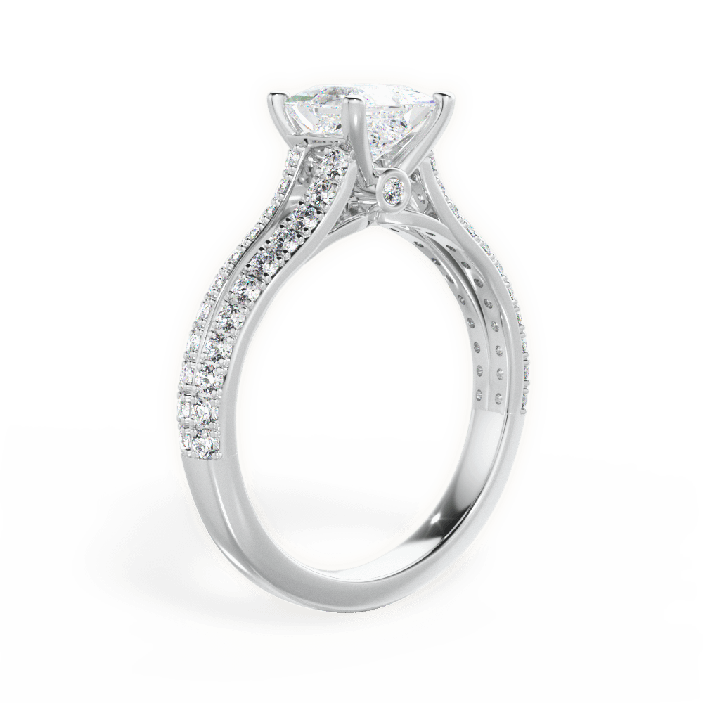 14kt White Gold/18kt White Gold/Platinum/princess/front